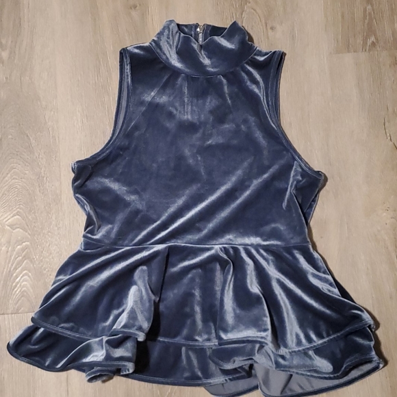 Torn by Ronny Kobo Ricki Velvet Peplum Top, M - Picture 1 of 5